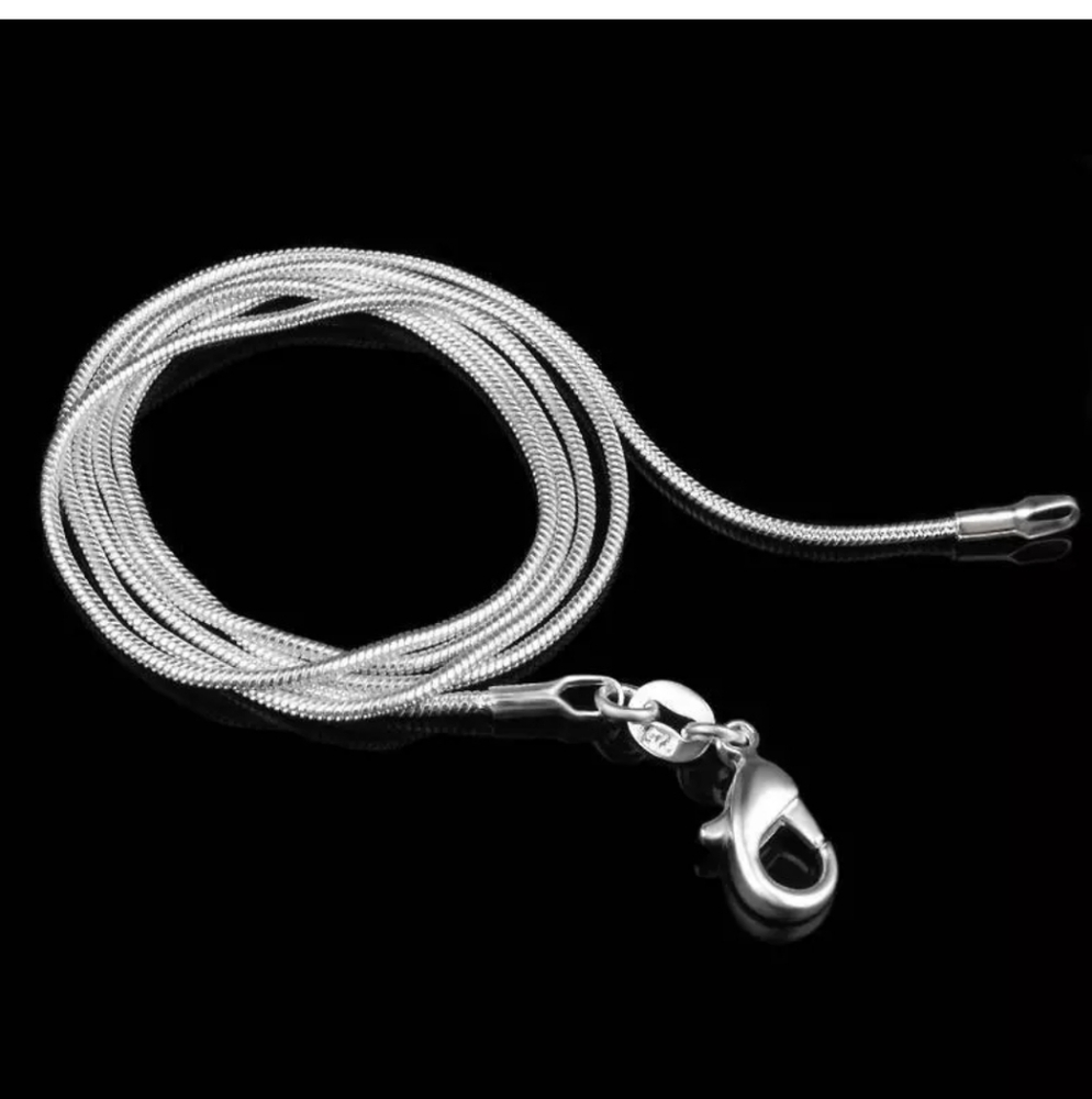 🌟 4.10g .925 Sterling Silver Filled 1mm Snake Chain Necklace 20" long